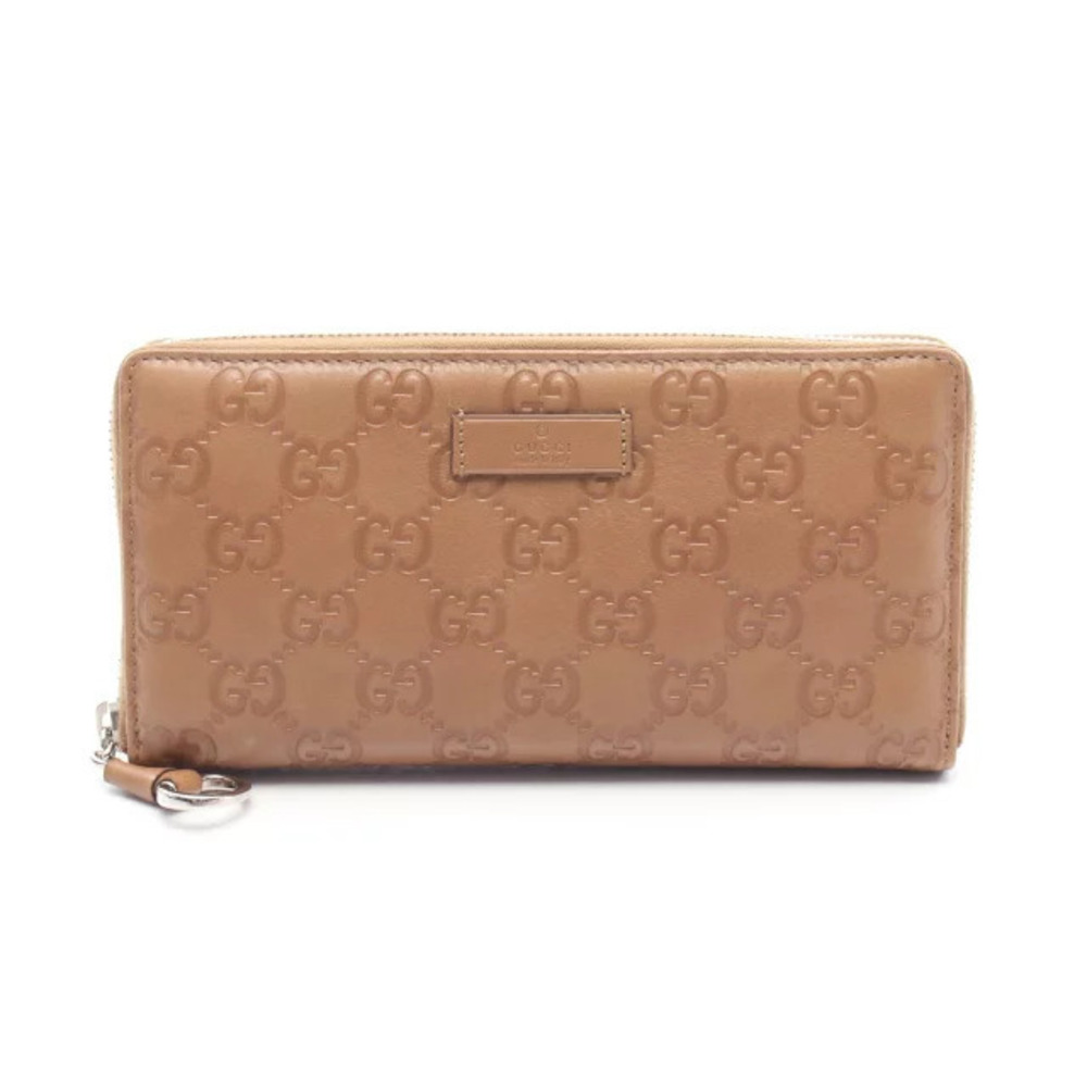 Gucci Guccissima Round Long Wallet Leather Brown